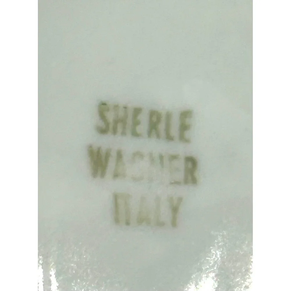 Sherle Wagner Italy Hand Painted Floral Porcelain Scalloped Soap Trinket Dish