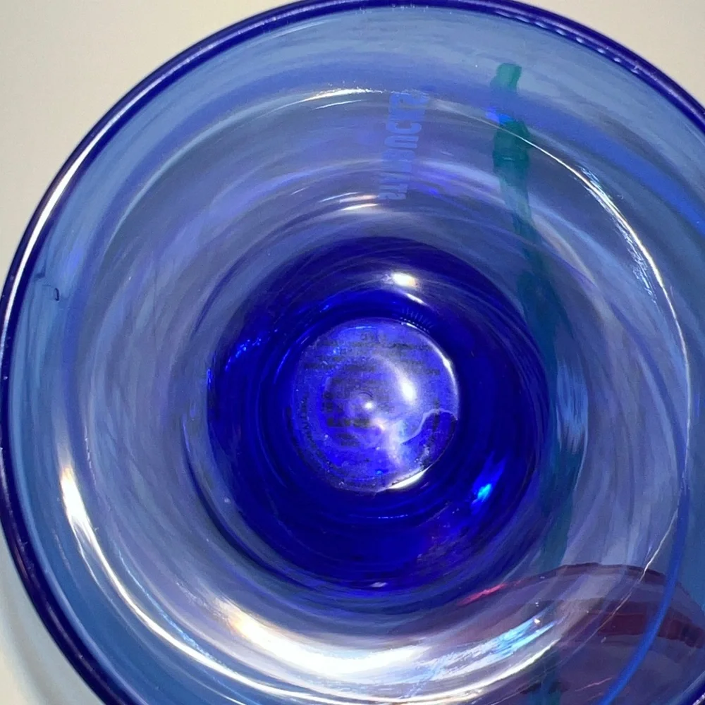 Starbucks 2022 Summer Blue Swirl Recycled Glass Cold Tumbler 18oz NWT