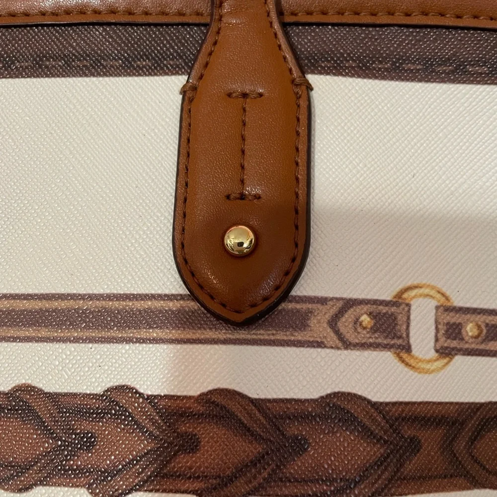 Lauren Ralph Lauren large Equestrian belting lined tote Shopper Travel Bag