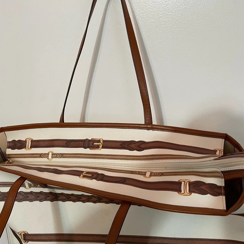 Lauren Ralph Lauren large Equestrian belting lined tote Shopper Travel Bag