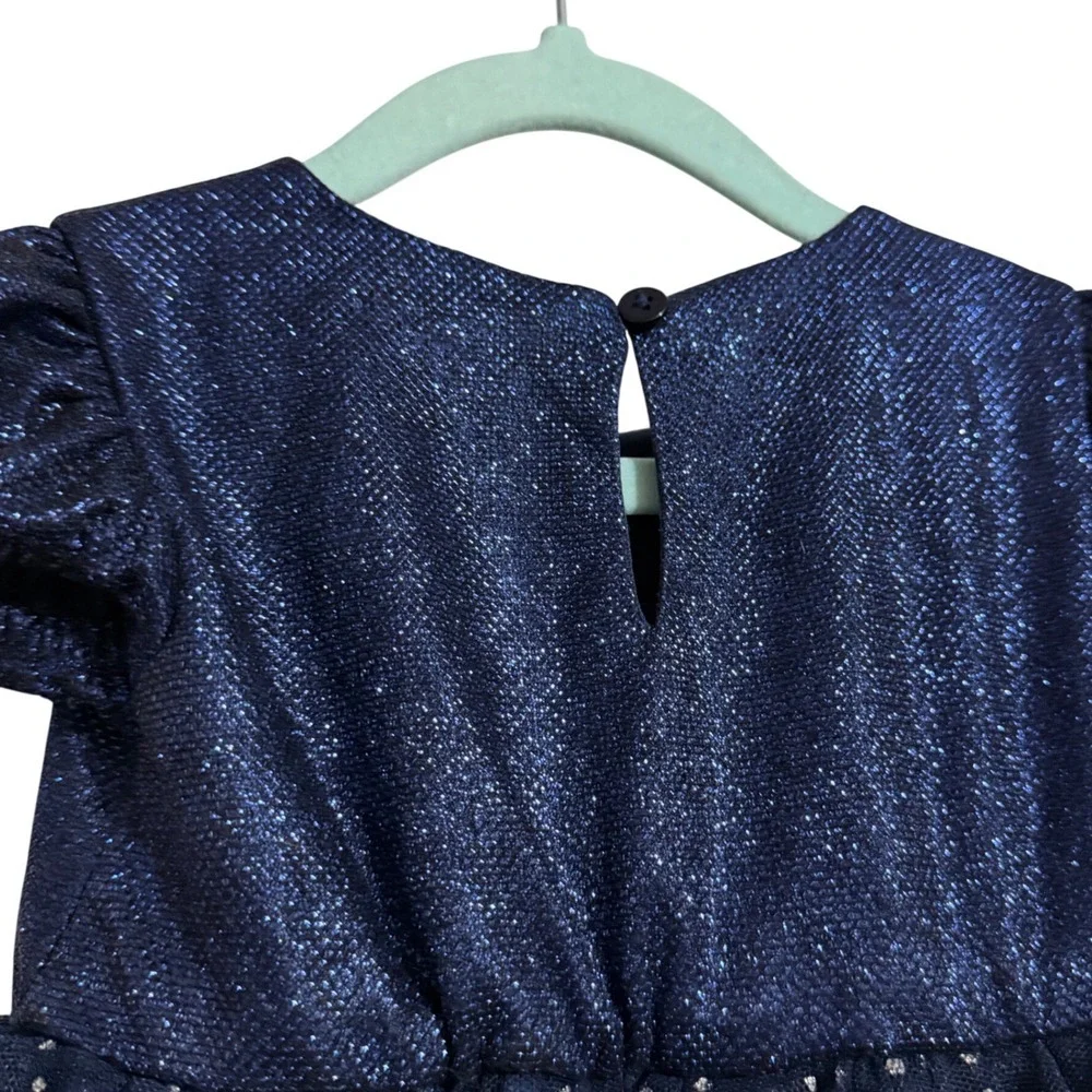 Blueberi Boulevard Navy and Silver Formal Dress