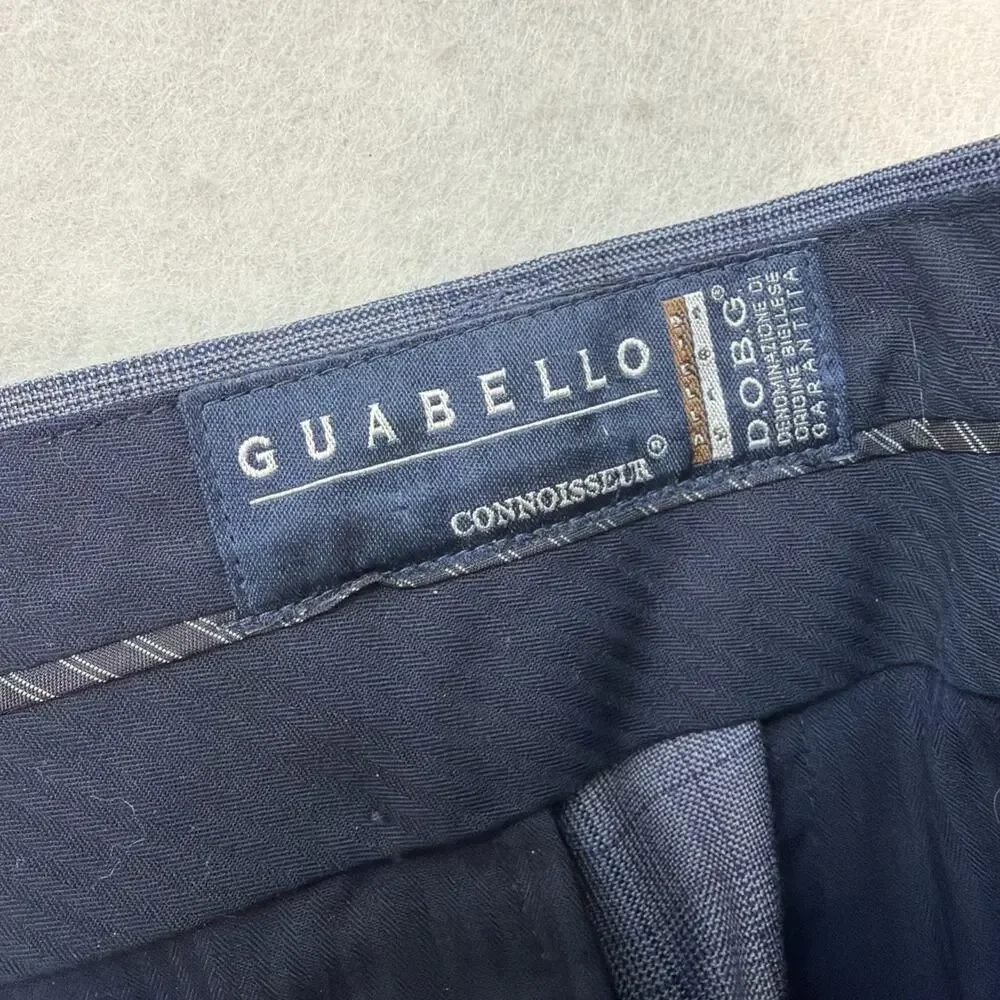 Banana Republic Dress Pants Mens 34X27 Slim Blue Gray Glen Plaid Guabello Wool