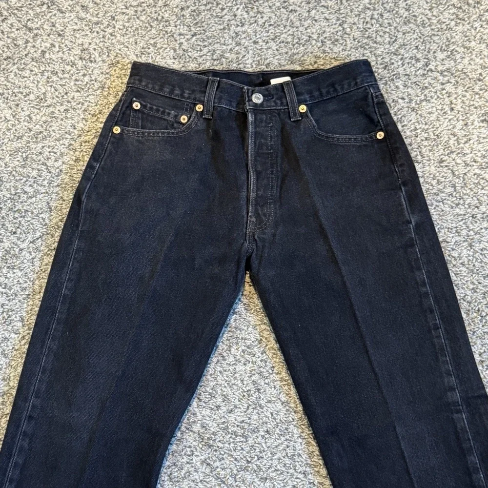 Levis 501 Jeans Mens 30x30 Black Button Fly Straight Leg Denim Mexico Y2K VTG