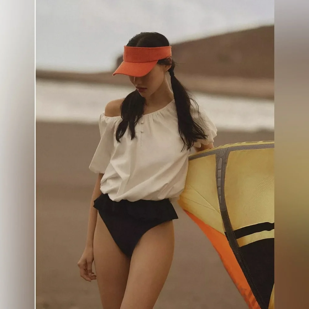 NWT Anthropologie Terry Visor Hat Textile Yellow‎