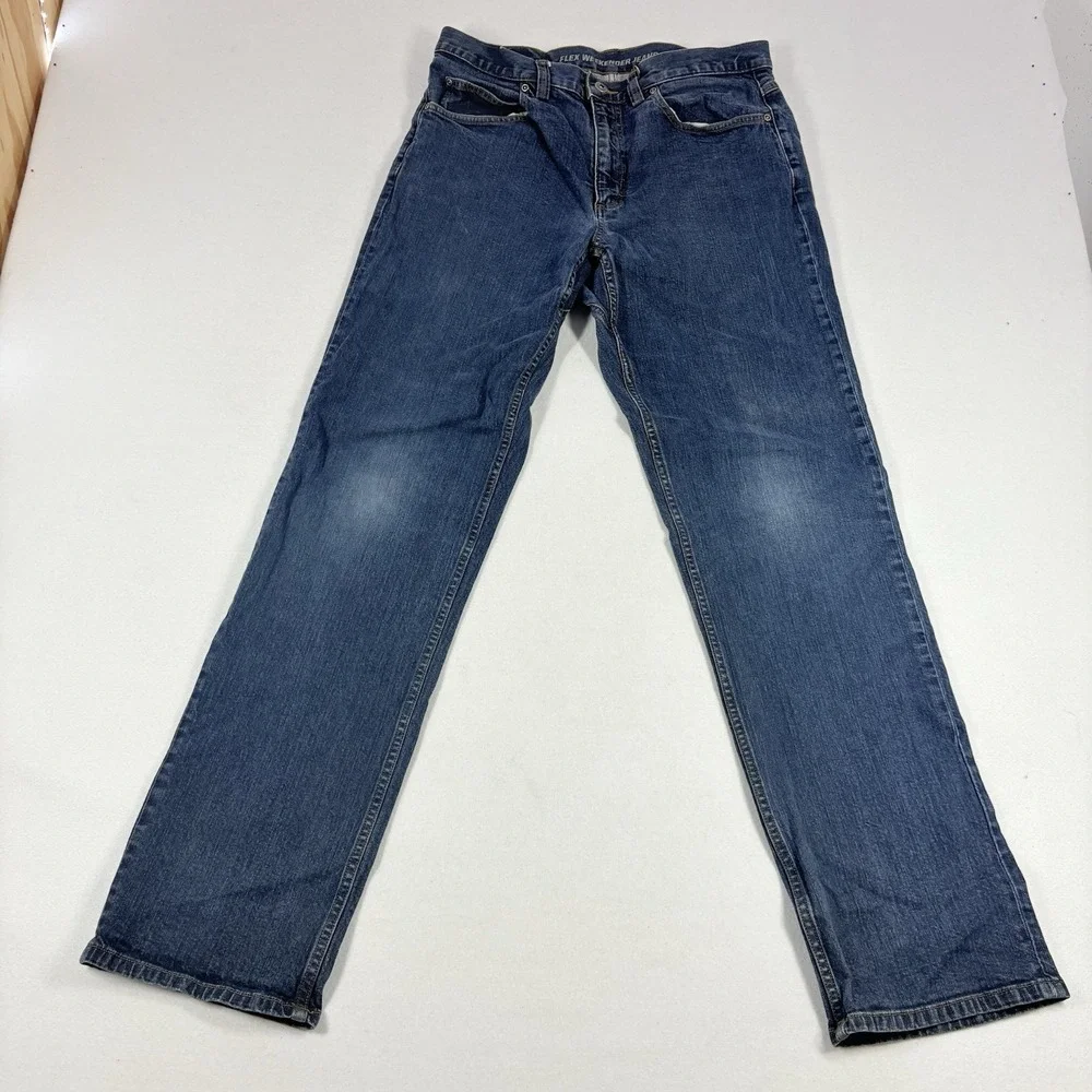 Duluth Flex Weekender Jeans Mens 34x34 Relaxed Fit Dark Wash Denim Set Of 2 Flaw