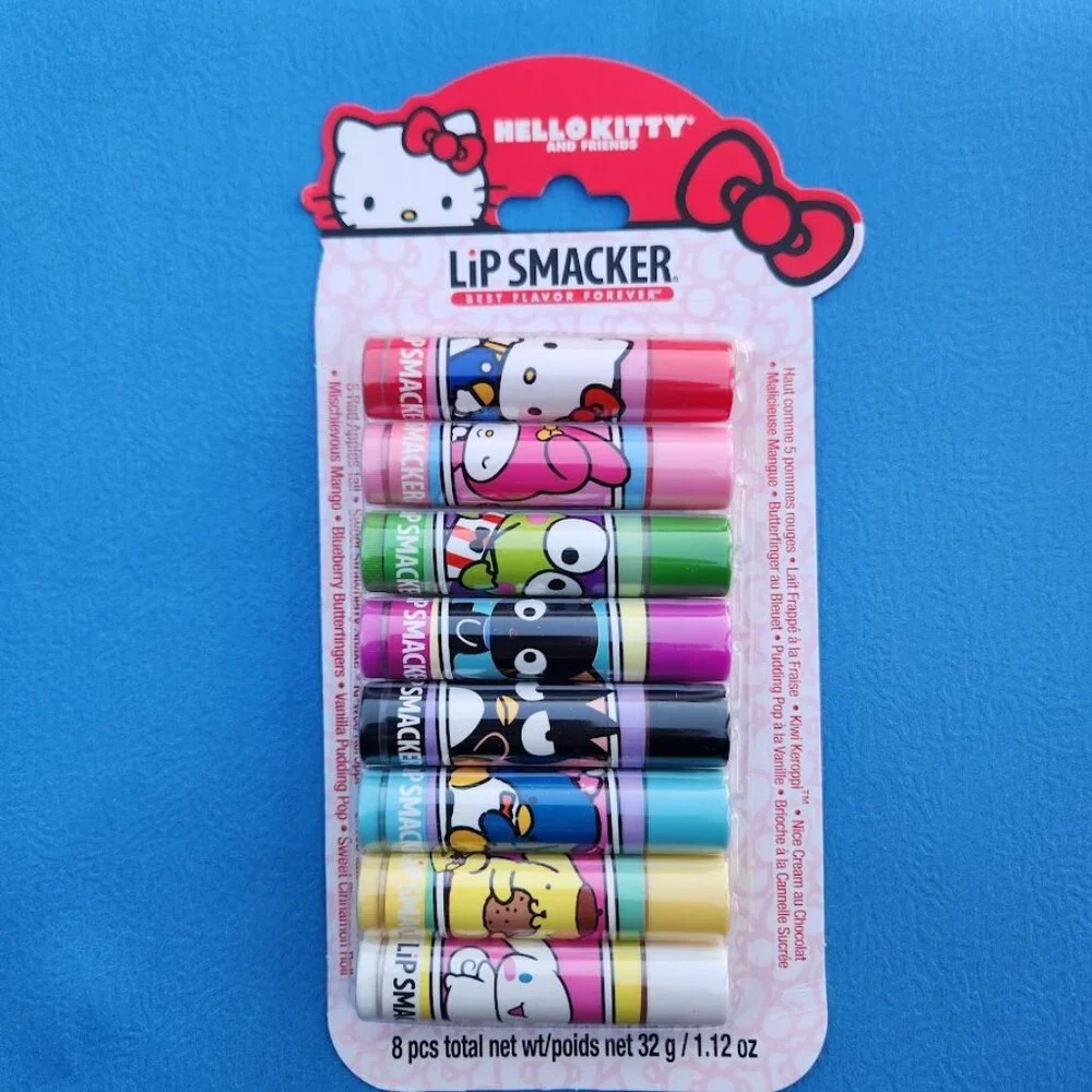NEW Lip Smacker Sanrio Hello Kitty 8-Piece Flavored Lip Balm My Melody Little Tw