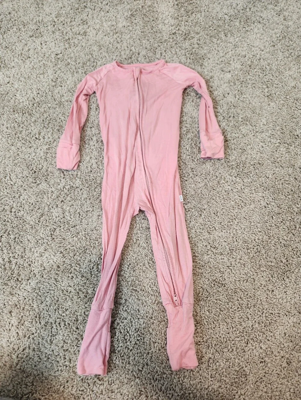 LITTLE SLEEPIES Baby Girl Pink Bamboo Zippy Size 12-18M
