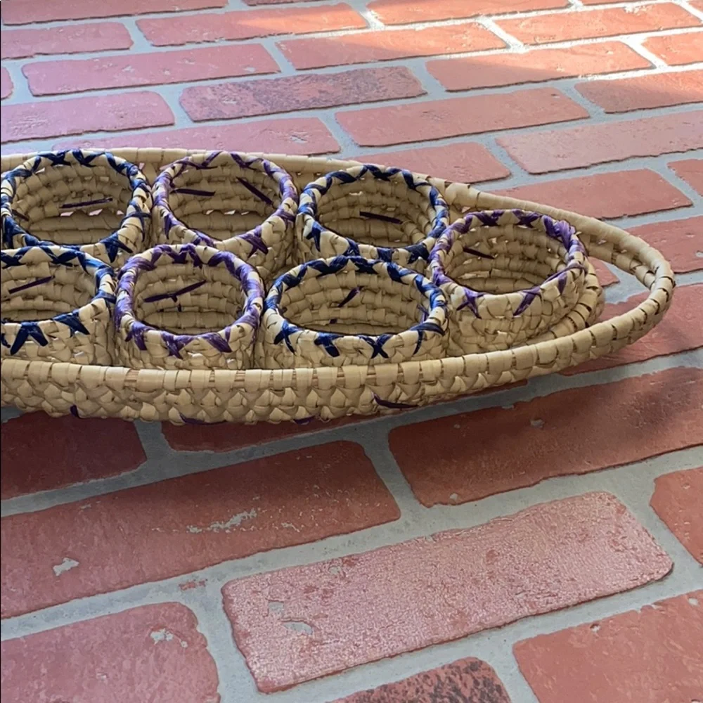 Hand woven wicker basket decor
