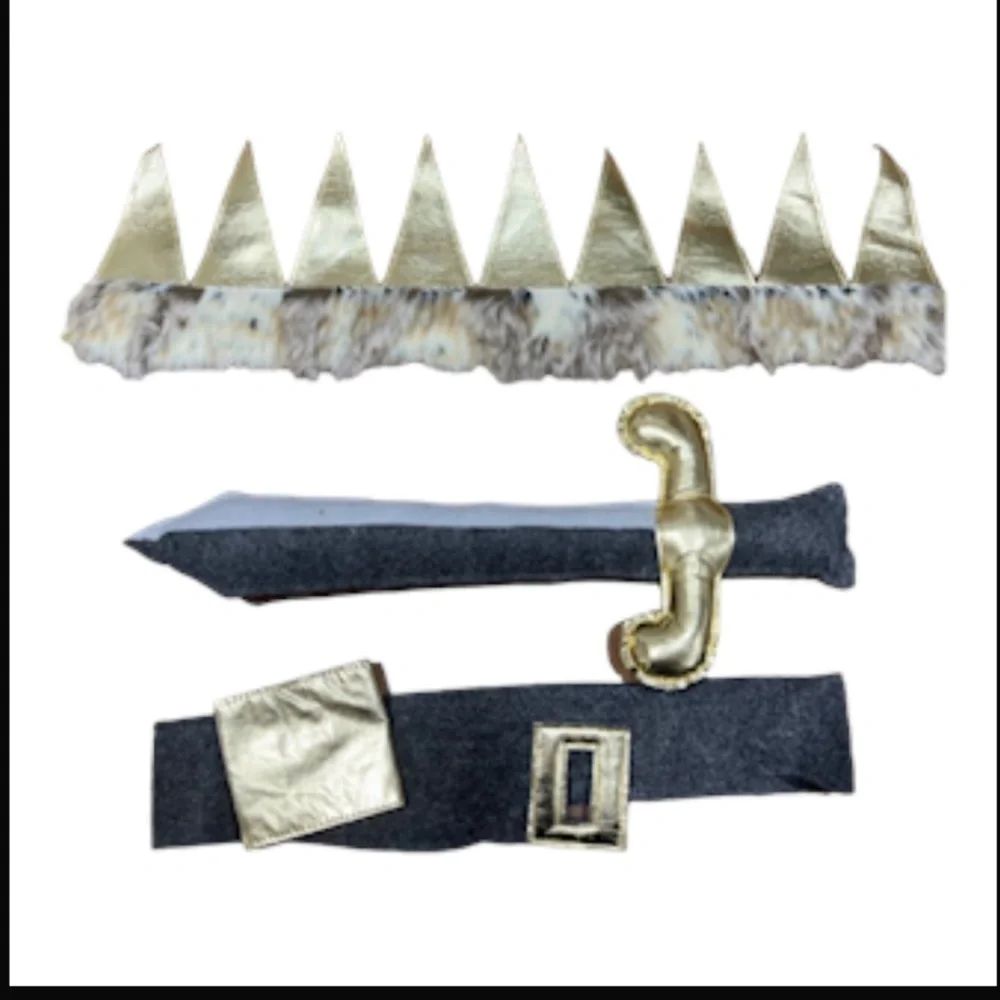 Oh Baby! Crown Sword Belt Kid Felt Faux Fur Costume Book Parade Cosplay Solider