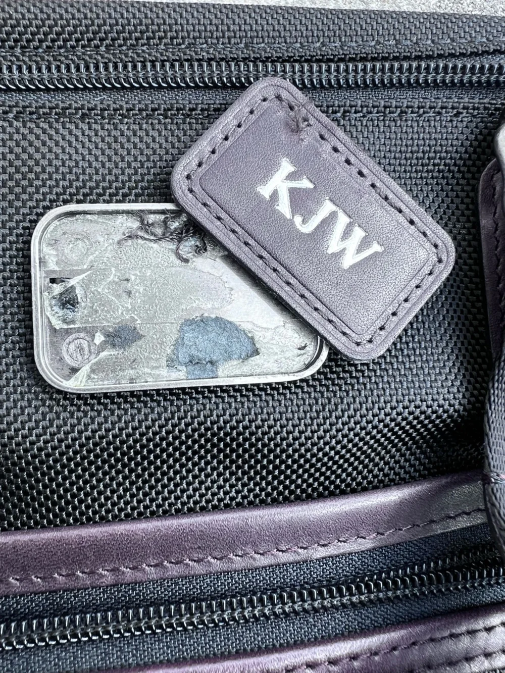 TUMI Black/Brown Nylon and Leather Alpha Bravo Brooks Slim Briefcase