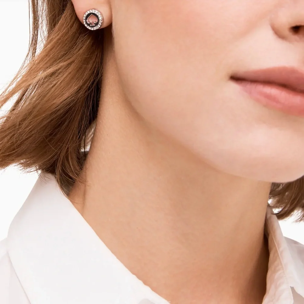 KATE SPADE • Silver Spot The Spade Crystal Halo Earrings