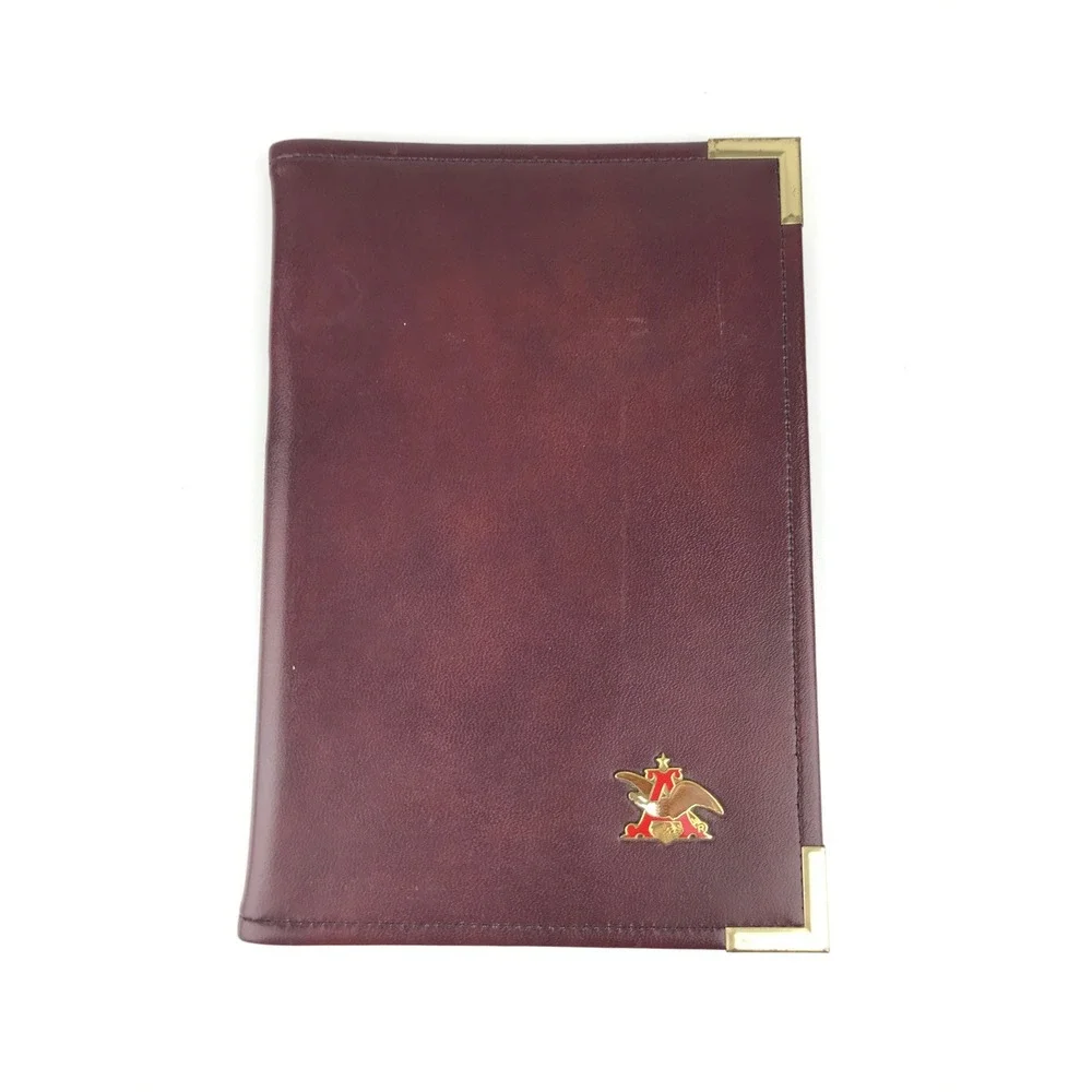 Anheuser-Busch Budweiser Eagle Logo Leather Portfolio Case Folio‎ Hazel USA