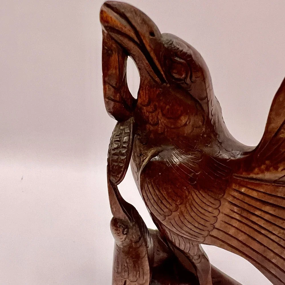 Vintage Hand Carved Wood Bird Bali Figurine 6