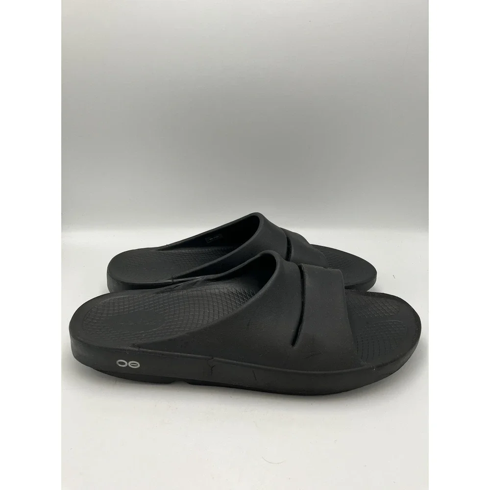 Oofos Unisex Ooahh Recovery Slides Comfort Shoes Black‎ Men's 12 Womens 13