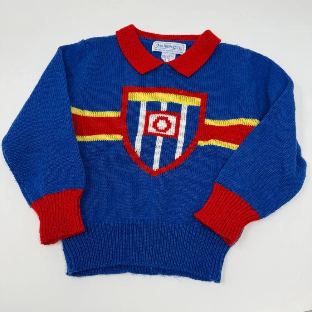 Vintage‎ Oshkosh B'gosh Collar Sweater blue 4t