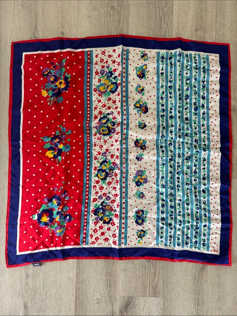 Vtg Honey 100% Silk Scarf 30x30