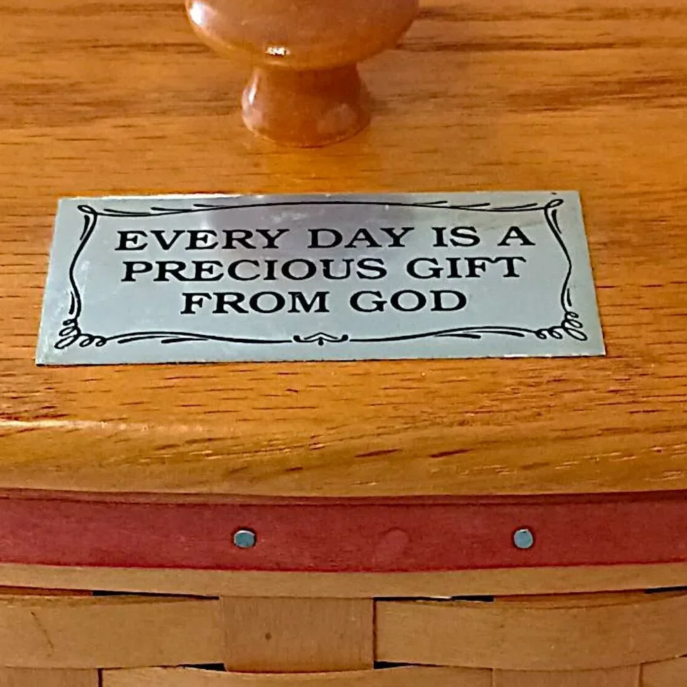 Bradford Basket Co Basket Lidded Handmade USA‎ Everyday A Precious Gift From God
