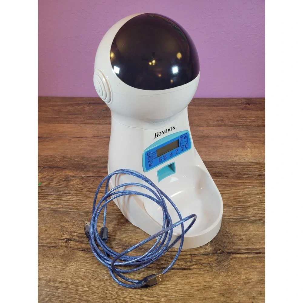 HOMDOX‎ Automatic Pet Feeder Food Dispenser Programmable Timer Voice Record