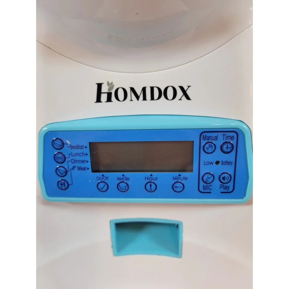 HOMDOX‎ Automatic Pet Feeder Food Dispenser Programmable Timer Voice Record
