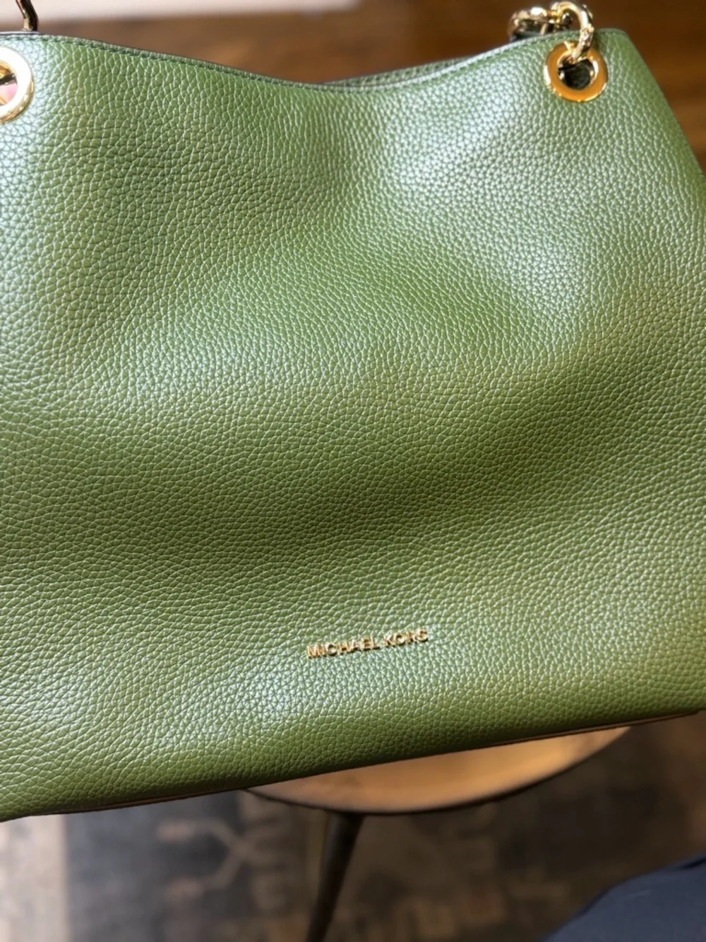 Michael Kors Green Pebbled Leather Shoulder Bag | Gold‎ Hardware | Classic Tote