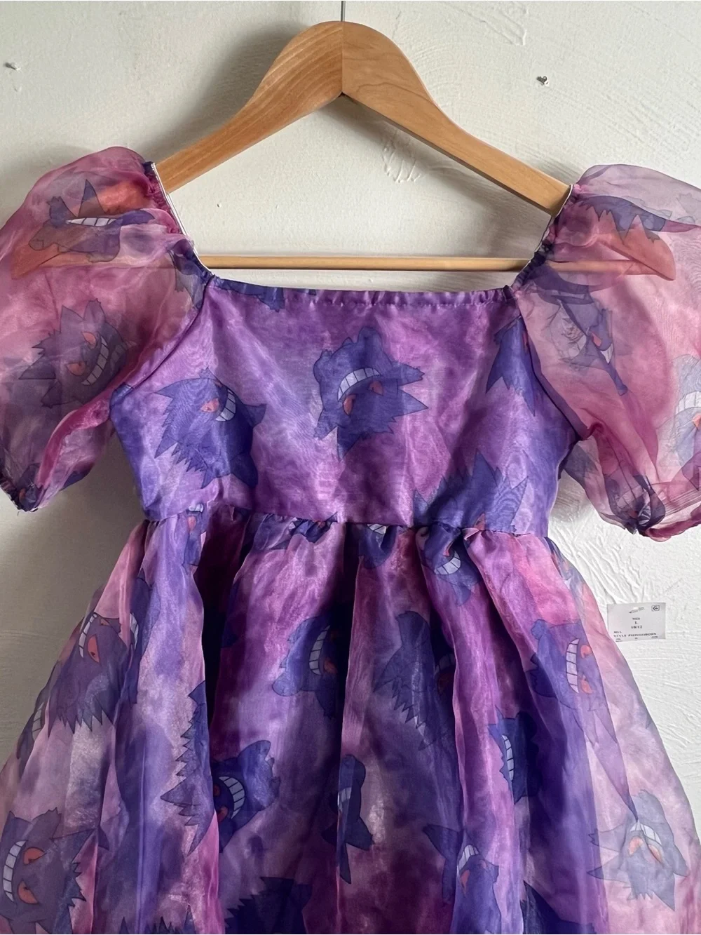 Pokémon Girls Large 10/12 Purple Puff Sleeve Mini Dress Up Dress NWT