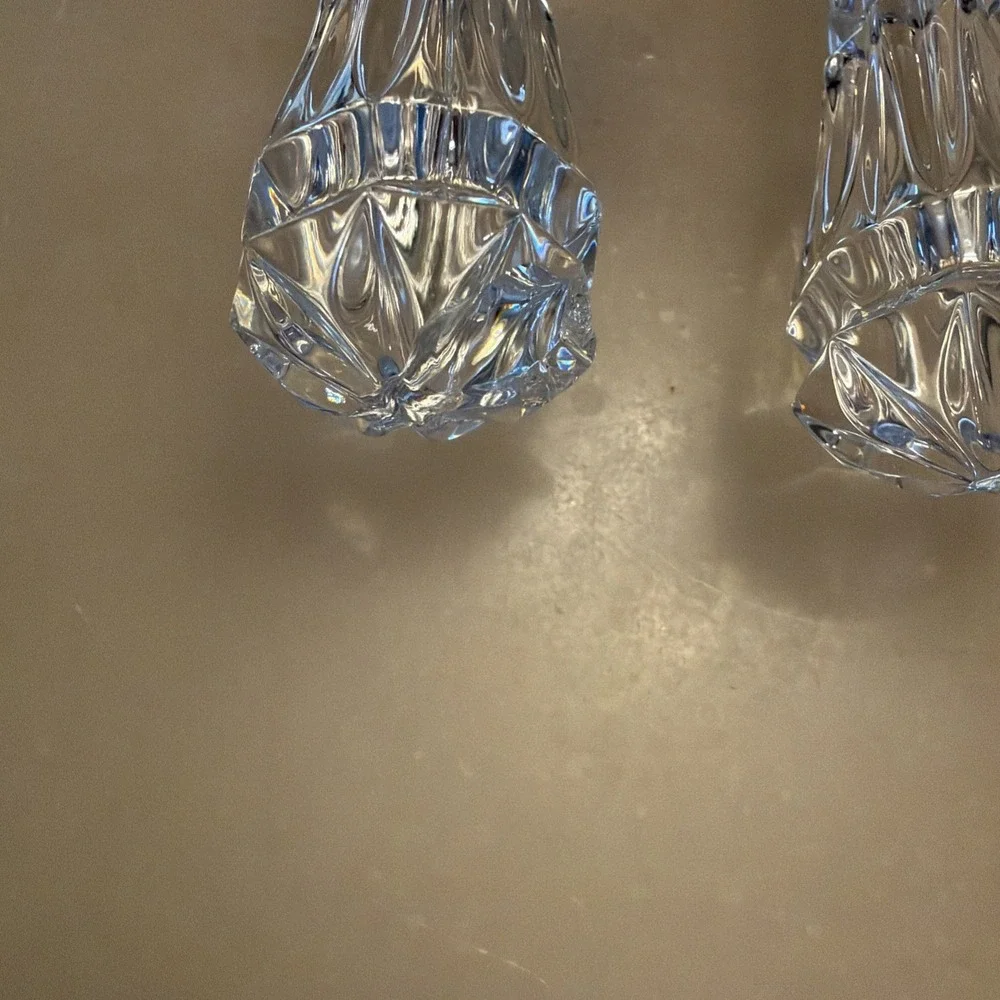 Reed & Barton Stainless & Glass/Crystal Handle 2 Piece Salad Serving Utensils