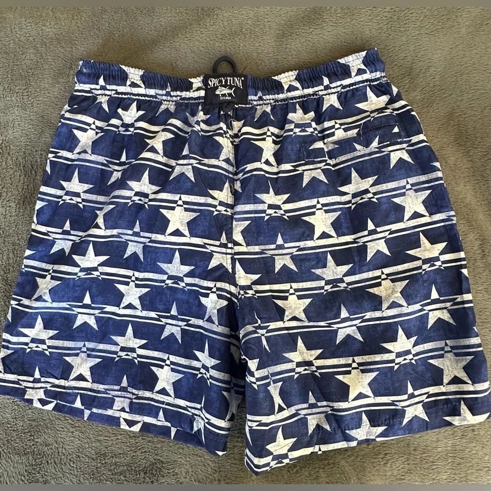 Spicy Tuna navy and white Stars swim trunks size medium