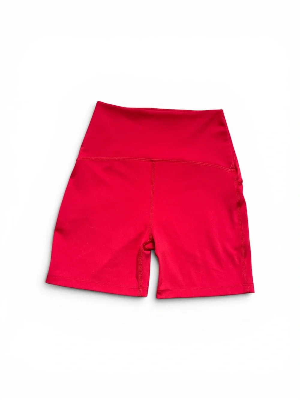 High-Waist Red Active Bike Shorts