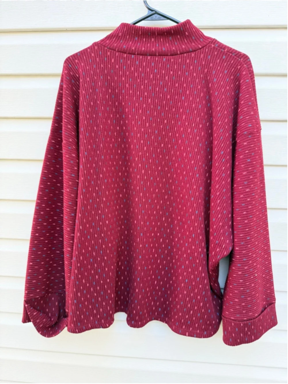 Free People We The Free Oversized Mock Neck Knit Top Burgundy Small