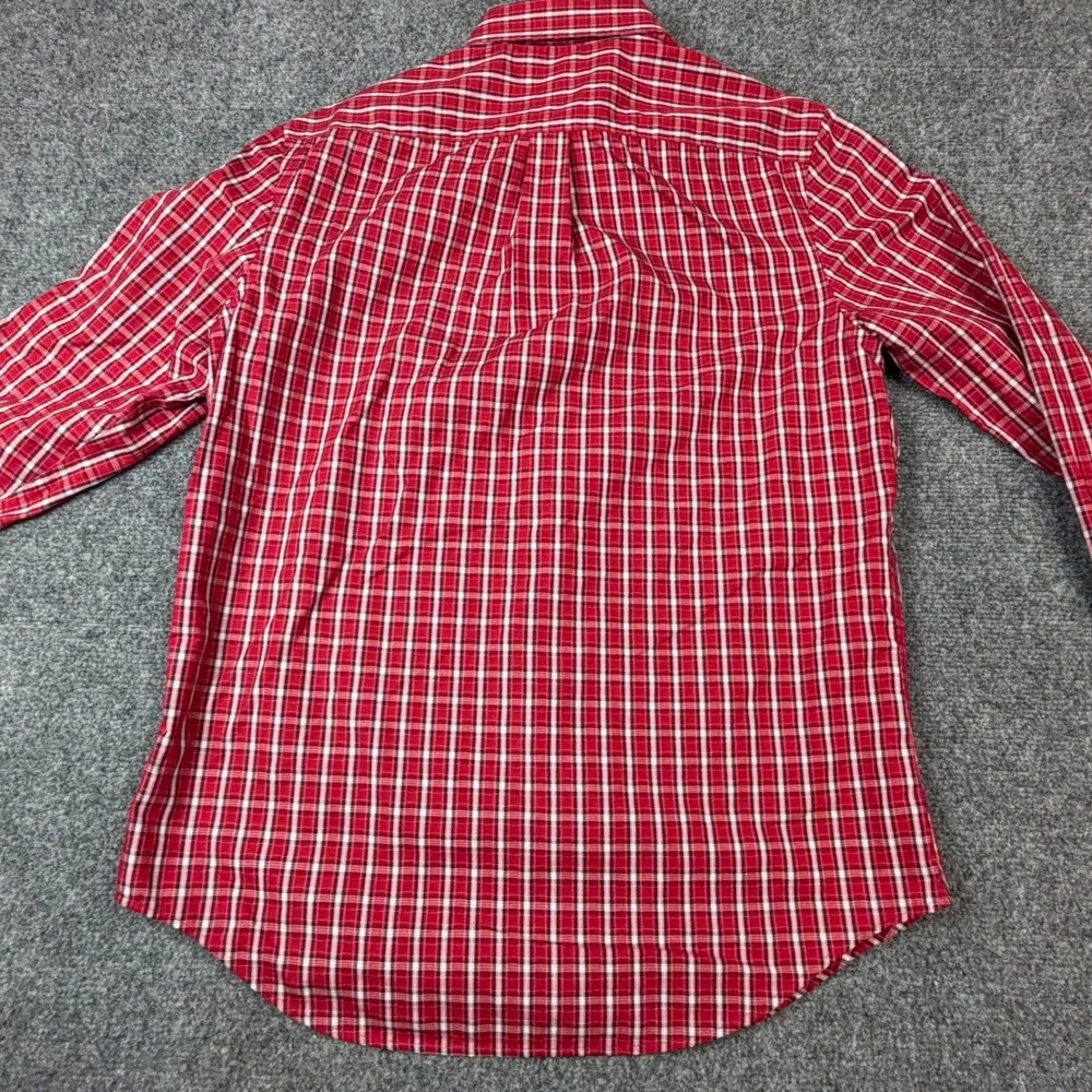 Banana Republic Slim Fit Shirt Red Plaid Long Sleeve Mens Size M 15-15.5 33-34