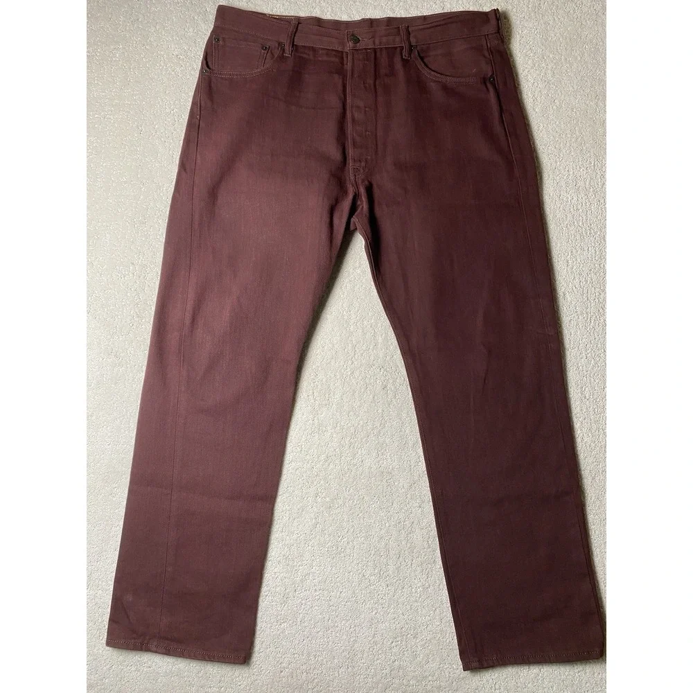 Levi's 501 XX Button Fly Jeans Men's 38 Measured 39x31 Maroon Burgundy Denim