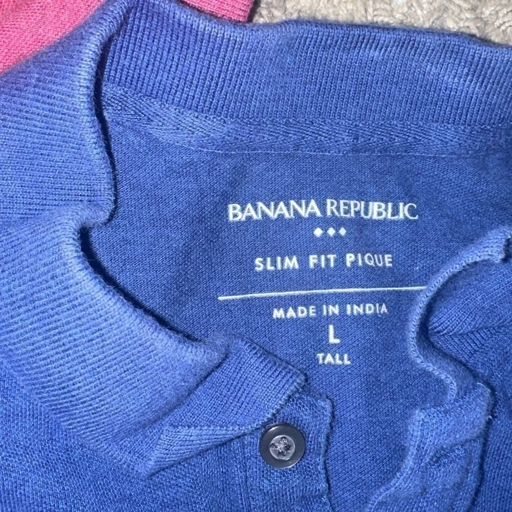 Men’s used lot of 3 size L large banana republic polo slimy fit cotton shirts