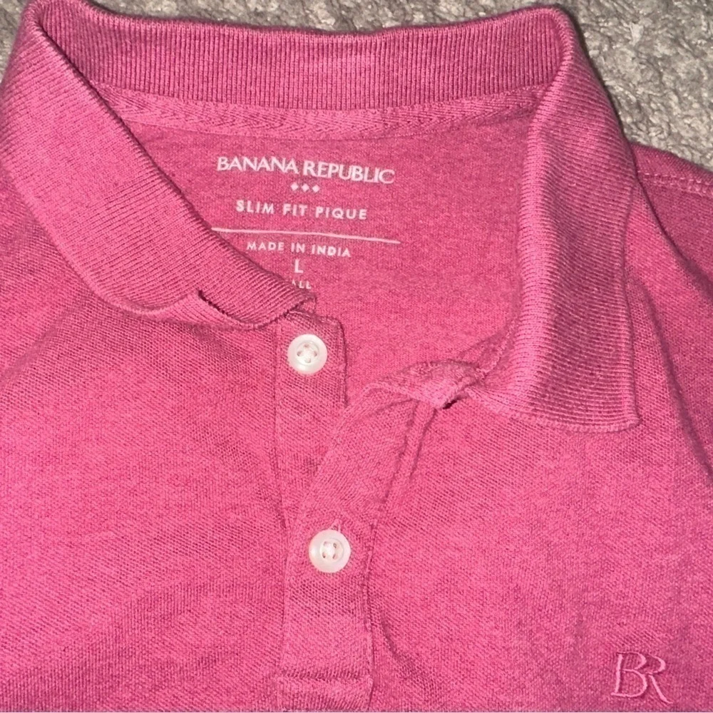 Men’s used lot of 3 size L large banana republic polo slimy fit cotton shirts