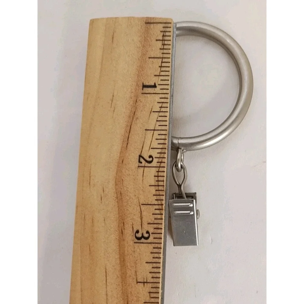 Set Of 14 Brushed‎ Nickel Curtain Drapery Hardware Rod Clip Rings 1.25