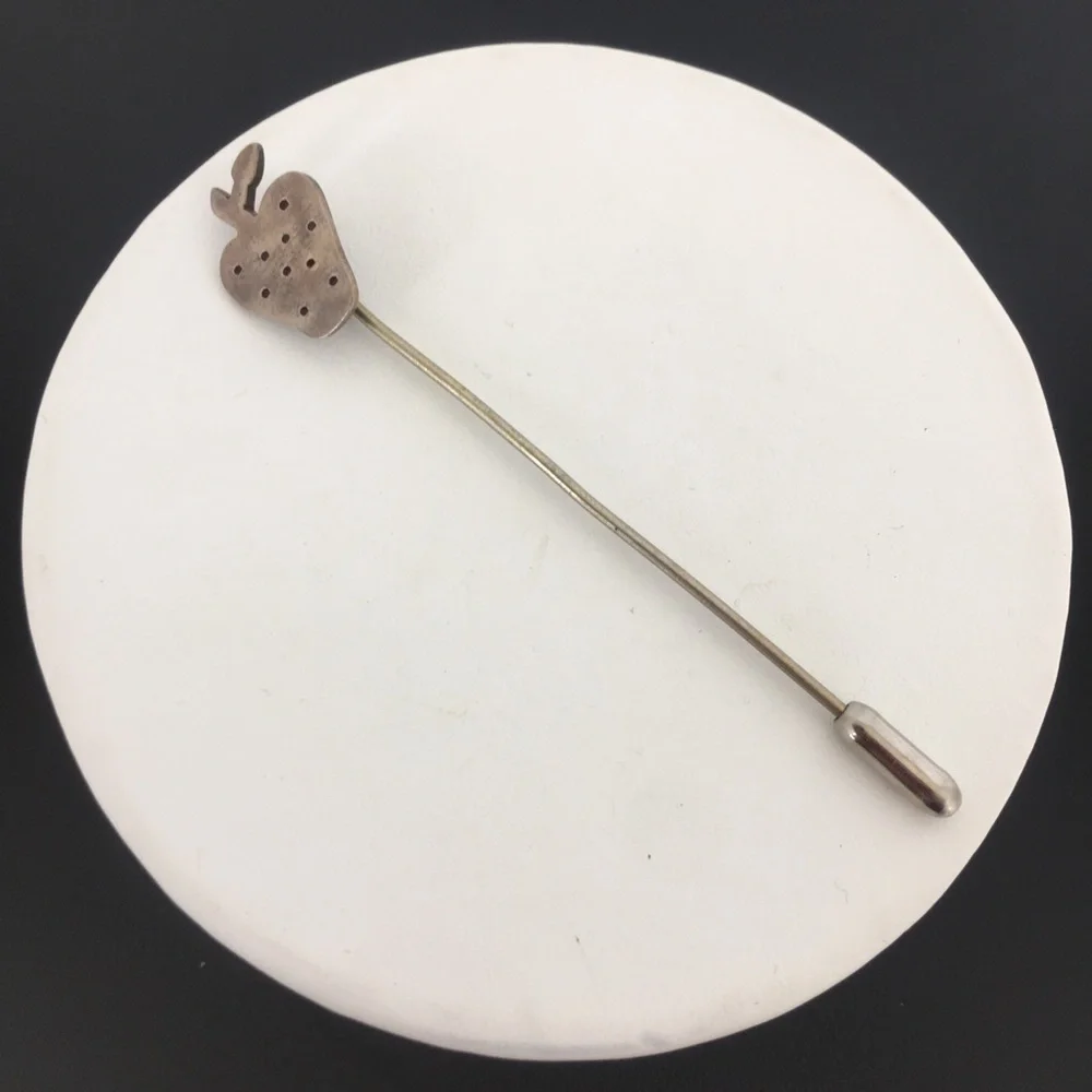 Vintage Sterling Silver Strawberry Stick Pin Hat Pin Old Estate Jewelry Retro