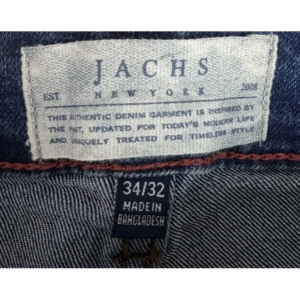 Jachs NY Straight Fit Men's Jeans Sz 34x32 Blue Medium Wash Fading