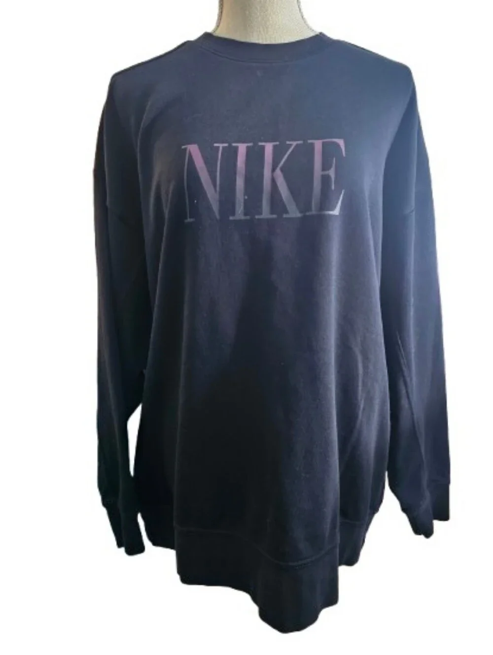 Nike Black Crewneck with Soft Pink NIKE Print