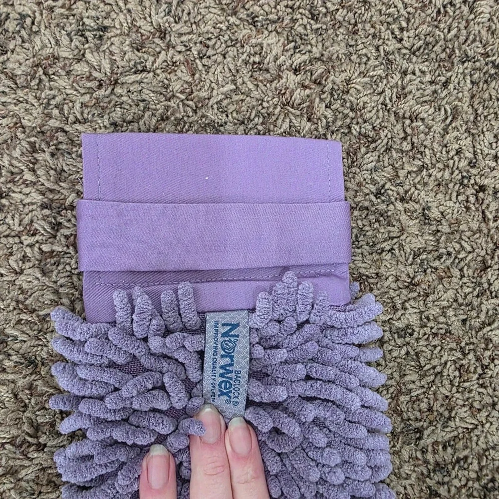 Norwex Chenille Hand Towel Hanging Eggplant Purple Microfiber BacLock New
