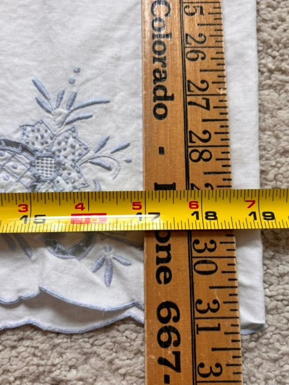 Vintage pillowcases light blue embroidered floral patterns