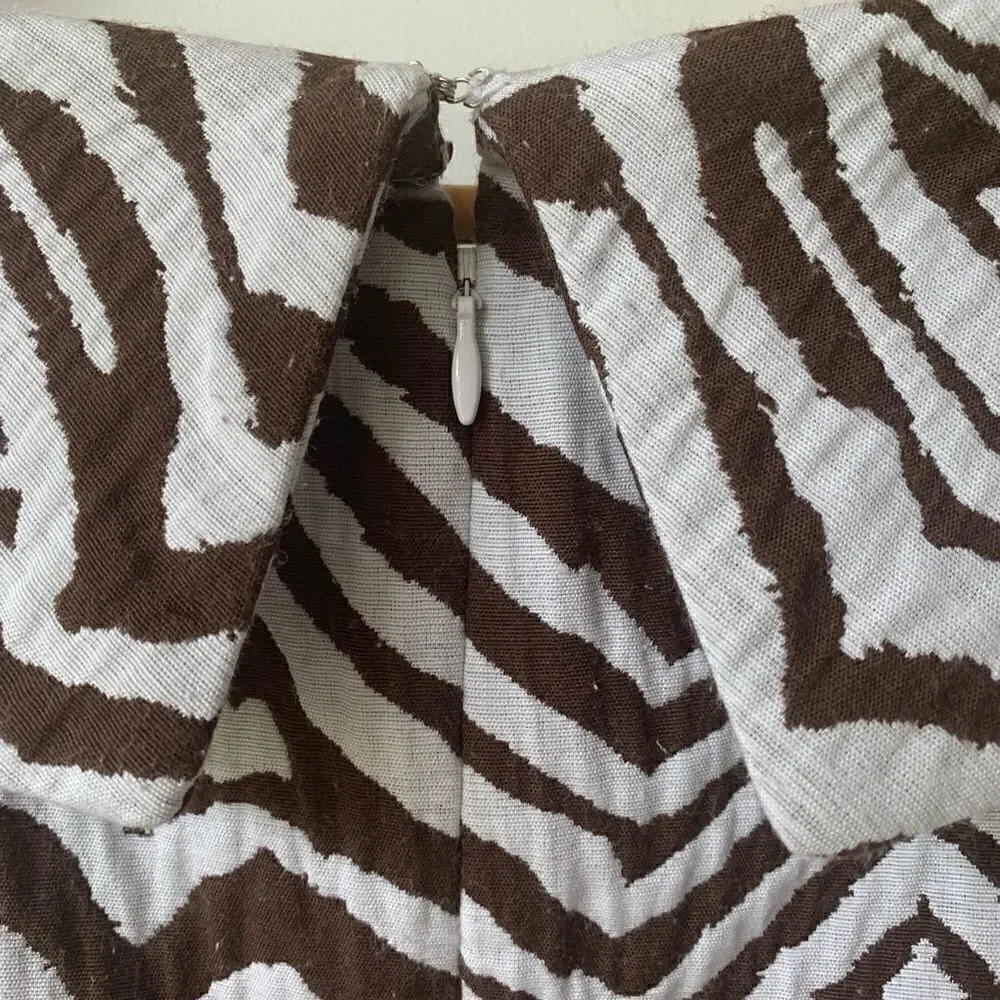 DANA BUCHMAN COTTON BLEND ZEBRA PRINT DRESS