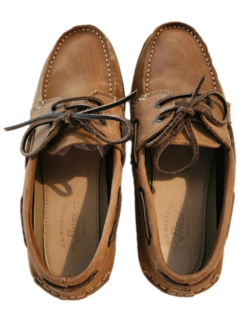 G.H. Bass & Co. flexible tan stitching