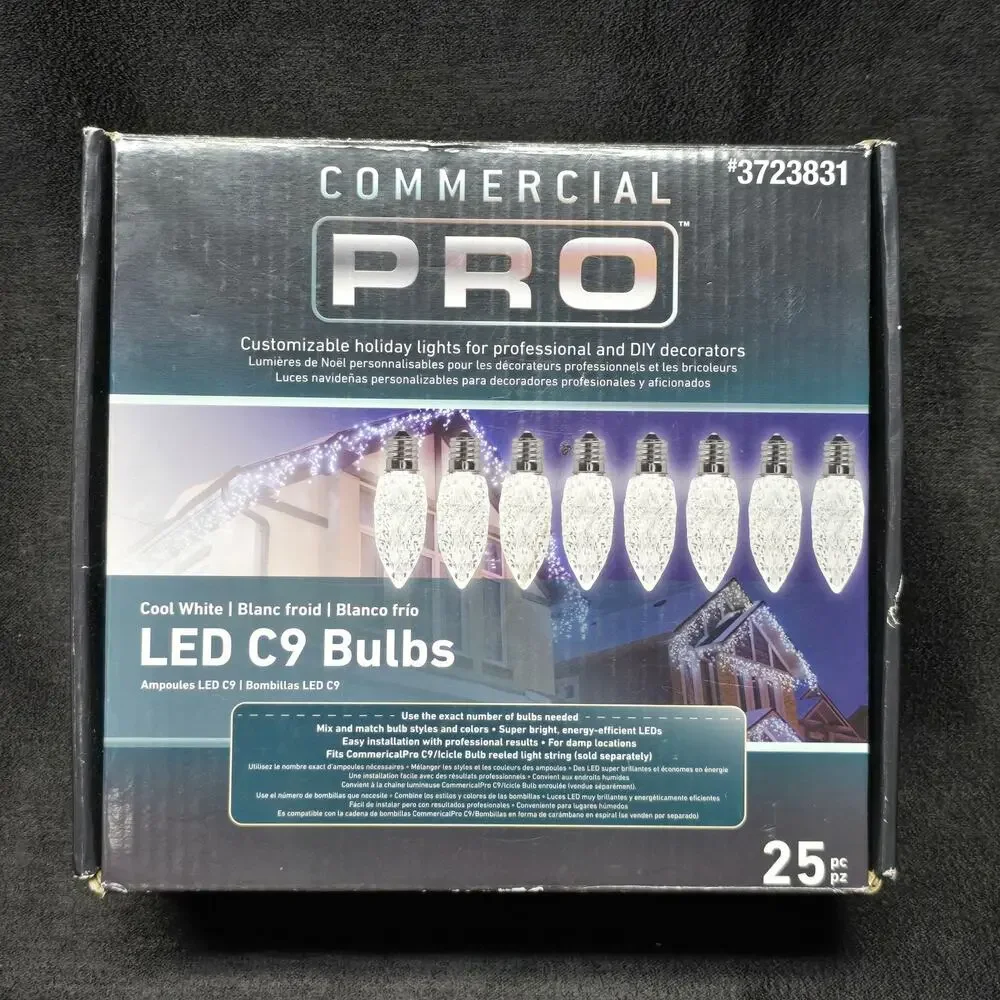 Gemmy Commercial Pro Cool White LED C9 Light Bulbs 25 Event Replacement Bulbs
