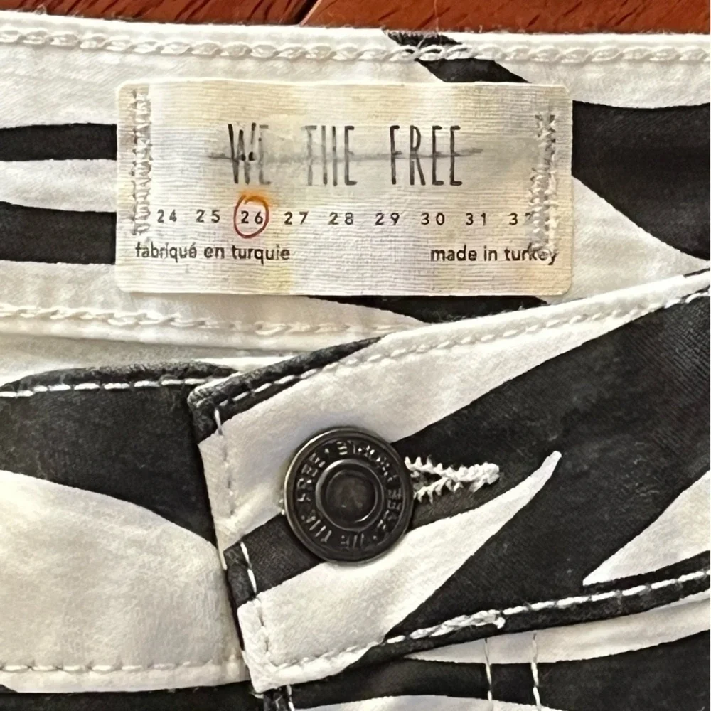 Free People Zebra Belle Printed Skinny Stretch Pants 26 We The Free