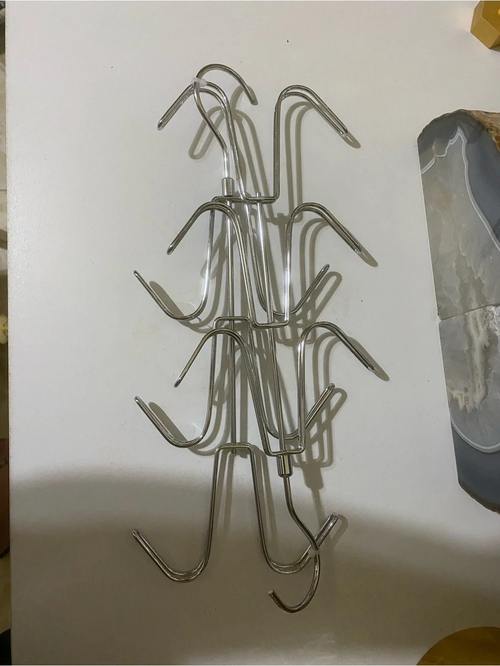 Set of 2 Silver Multi-Hook purse Organizer for closets (Silver)