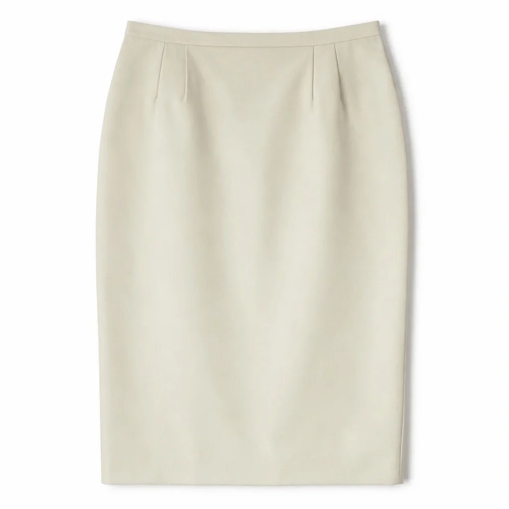 Brooks Brothers Cream Pencil Skirt Size 8 Woven in Italy Classic Tailored Khaki