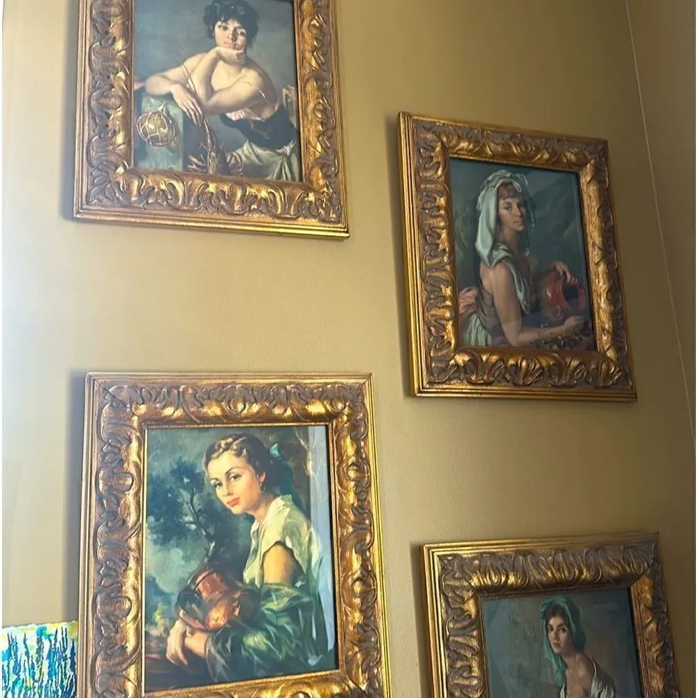 4 Prints Custom Framed Unknown Artist