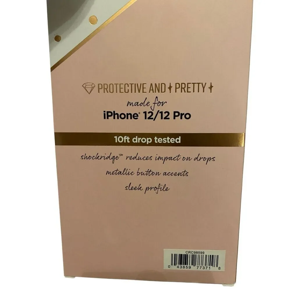 Fellowes iPhone 12 12 Pro Case Glitter Pink Purple Ombre Shockridge 10ft Drop