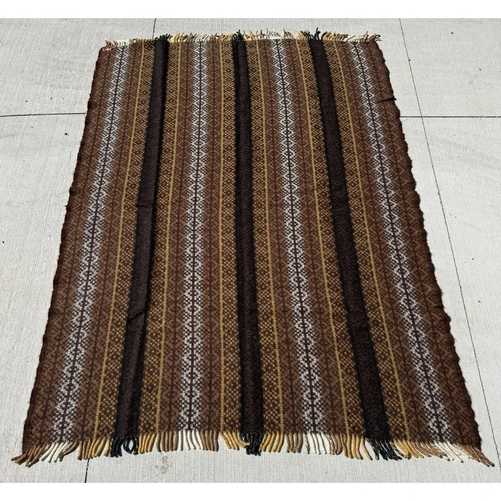 VtG New Zealand TE ARIKI TRAVEL RUG Onehunga Mills Wool Maori BLANKET‎ Tukutuku