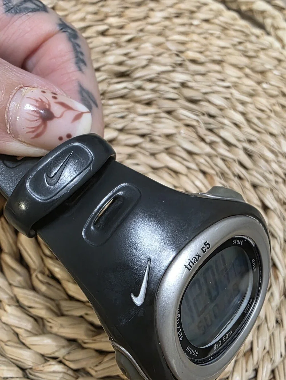 Vintage Nike Triax C5 SM0015 Digital Running Watch Black Gray N BatteryService