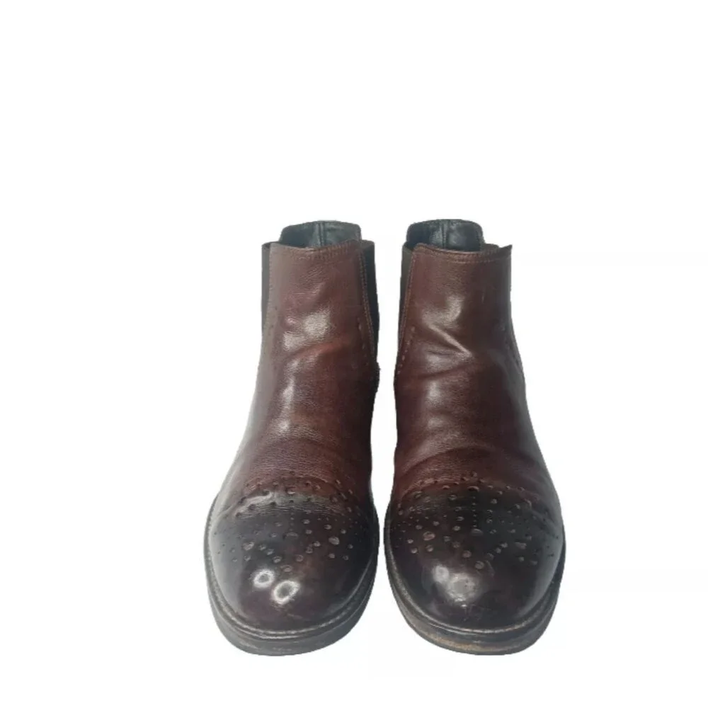 AREA FORTE Italian Leather Chelsea Boots Mens Size 11 Medium Brown